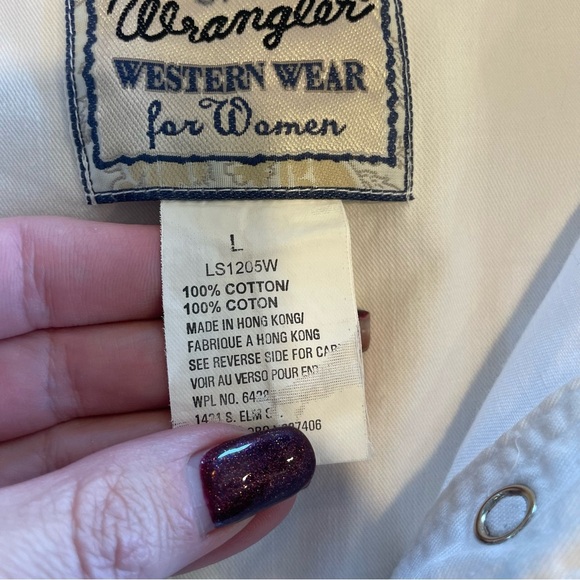 Wrangler White Sleeveless Top size L - Picture 3 of 5